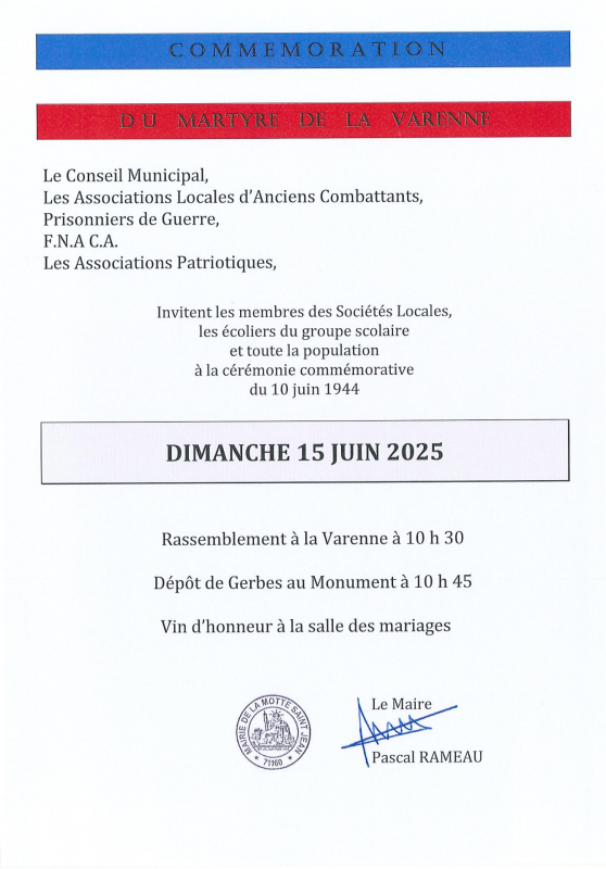 Affiche commémo la Varenne