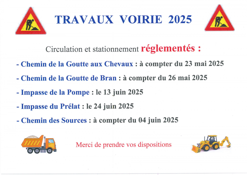 affiche travaux voirie 2025